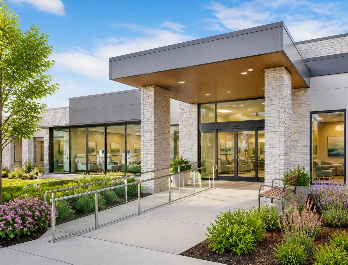 Modern healthcare facility exterior